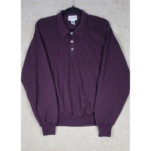 Alfani Men's Polo Sweater Extra Fine Merino Wool Maroon Size XL Made In Italy